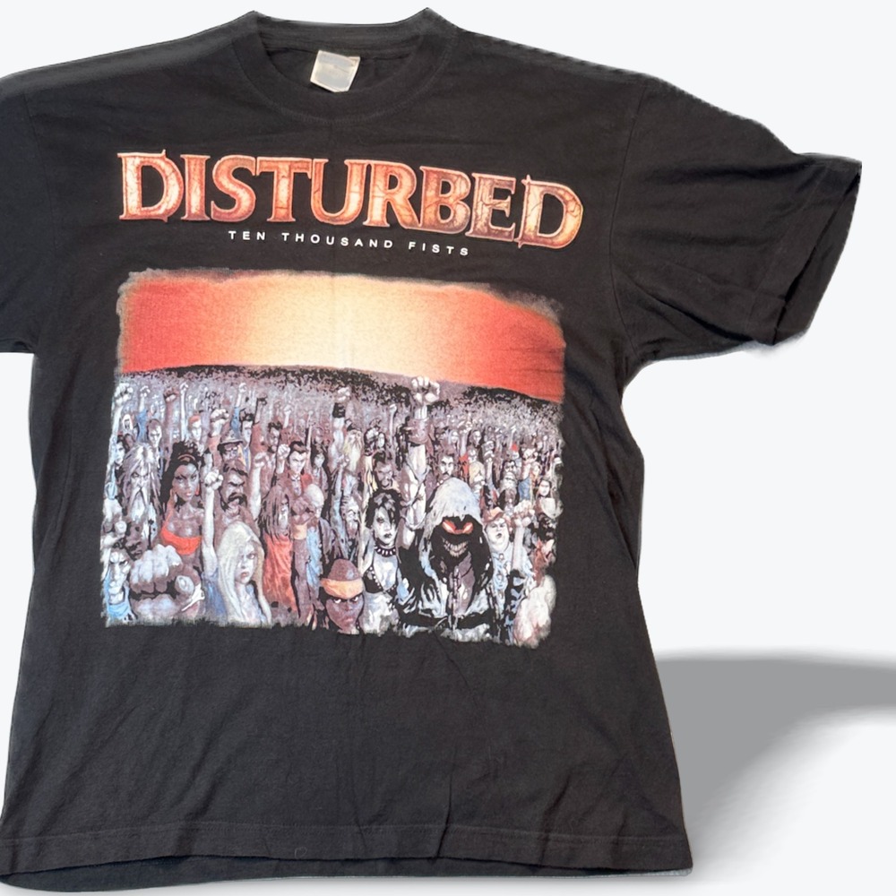 VTG 2005 Disturbed Ten Thousand Fists Band T Shirt Double Sided Small Stedman